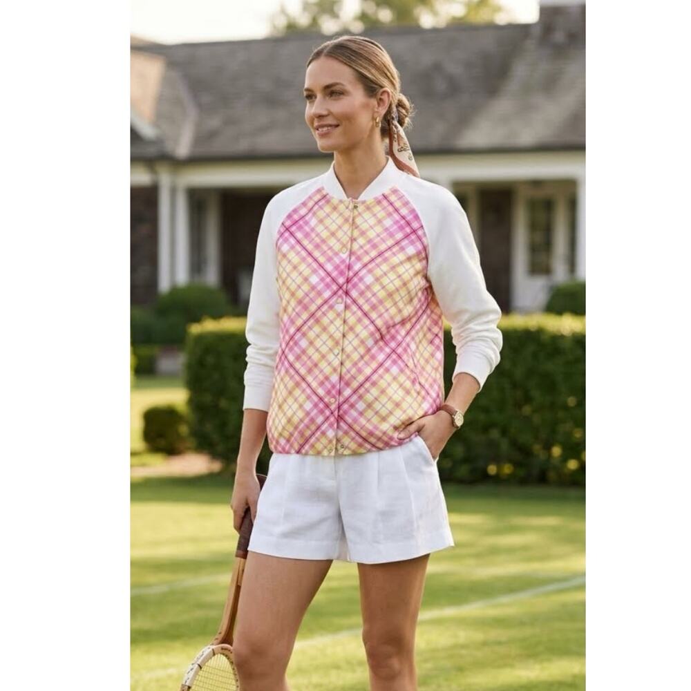 Escada Sport Bomber Varsity Jacket  Sz Large Tennis Prep Old Money Retro Chic